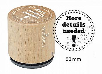 Штамп дерев`яний d=3,5 см "More details needed!", WE1308 ТМ "Woodies"