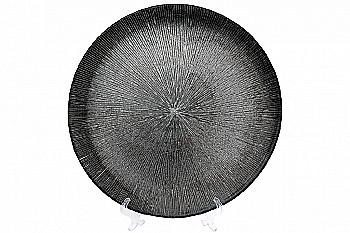 Тарілка сервірувальна 33 см, срібна, 587-007