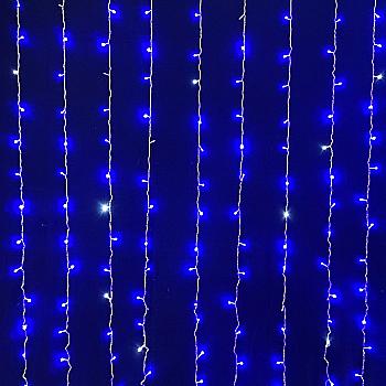 Электрогирлянда-штора светодиодная 3*2,6 м, 272 LED, синий, 973774