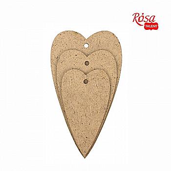 Набір заготівок Серце, ДВП, 3шт в ас., Rosa Talent