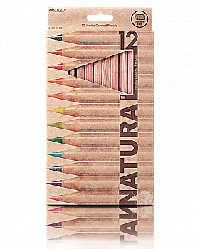 Олівці 12 кол. Natural з чинкою, 6400-12CB, Marco Олівці 12 кол. Natural з чинкою, 6400-12CB, Marco