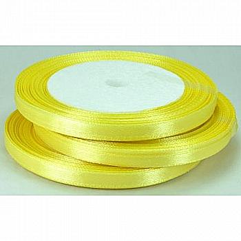 Лента атлас 7 мм-23 м, жёлтая (15)