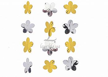 Декор бумажный "Цветы" 2,5 м, золото с серебром, 51-3775