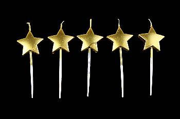 Набор свечей, звезда золото, 5 шт, 5-71432