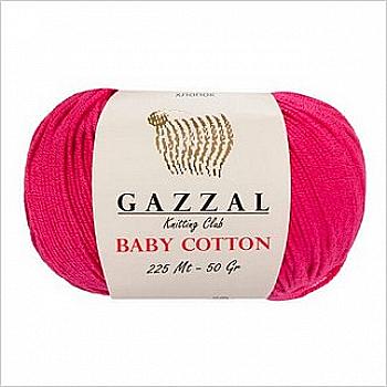 Пряжа Baby Cotton №3415 малиновий бавовна 60% акрил 40% 50гр 165 м Пряжа Baby Cotton №3415 малиновий бавовна 60% акрил 40% 50гр 165 м