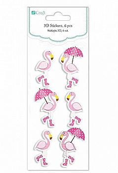 Наліпки 3D - Фламінго (6 шт.), DPNK-037 DpCraft Наліпки 3D - Фламінго (6 шт.), DPNK-037 DpCraft