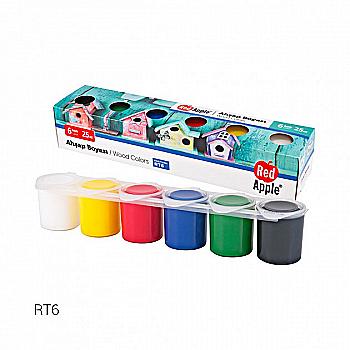 Фарба по дереву 25 мл 6 кольорів, RT6 Фарба по дереву 25 мл 6 кольорів, RT6