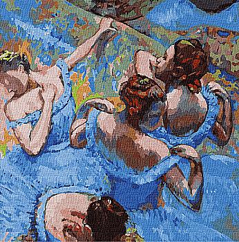 Картина по номерам 40*40 см "Голубые танцовщицы © Эдгар Дега", KHO4847 Картина по номерам 40*40 см "Голубые танцовщицы © Эдгар Дега", KHO4847