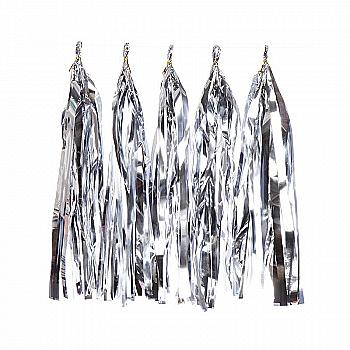 Декорация Гирлянда Тассел серебряная, 215616