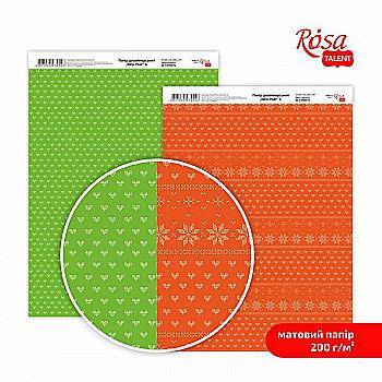 Бумага дизайнерская "New Year" 4, двухсторонняя матовая, 21*29,7 см, 200 г/м2, Rosa Talent Бумага дизайнерская "New Year" 4, двухсторонняя матовая, 21*29,7 см, 200 г/м2, Rosa Talent