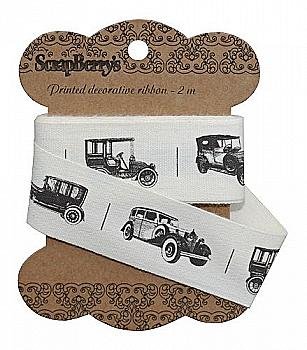 Стрічка відрізна Ретро автомобілі, 25мм, 2м, SCB390304