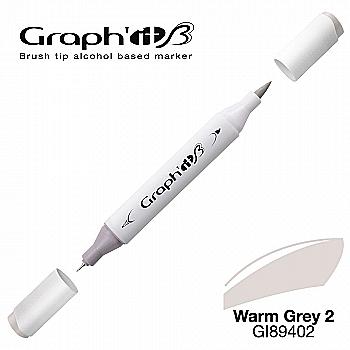 Маркер двухсторонний Brushmarker, Теплый серый 2 (9402), GI89402 Graph`it Маркер двухсторонний Brushmarker, Теплый серый 2 (9402), GI89402 Graph`it