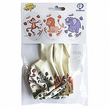 Набір кульок латексних "Сафарі" зірки 3 од, 1111-5480