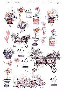 Карта декупажная 21*29,7 см, Любимые растения, 25 г/м², R 091 Карта декупажная 21*29,7 см, Любимые растения, 25 г/м², R 091