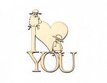 Заготовка магнита деревянная "I Love you-2" 75*95 мм, VD004