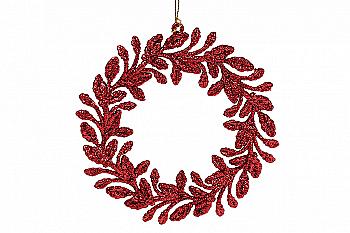 Ялинкова підвіска Вінок 14 см, червона, 788-403 Ялинкова підвіска Вінок 14 см, червона, 788-403