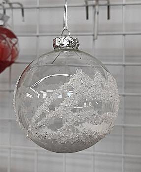 Ялинкова прикраса Куля 8 см прозора, YQU0842-5 Ялинкова прикраса Куля 8 см прозора, YQU0842-5