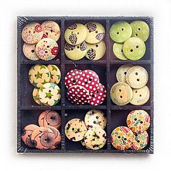 Набір гудзиків для творчості, дерево, 36шт, 740874