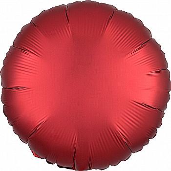Куля повітряна 18" Коло сатин червоний Ф, 3204-0115