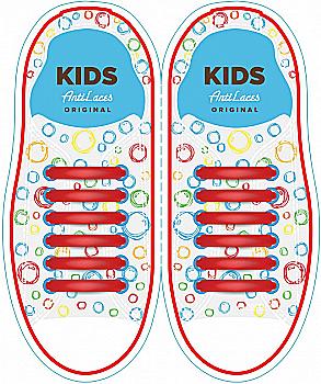 Силіконові антишнурки AntiLaces Kids, 38 мм, 12 шт, червоні Силіконові антишнурки AntiLaces Kids, 38 мм, 12 шт, червоні
