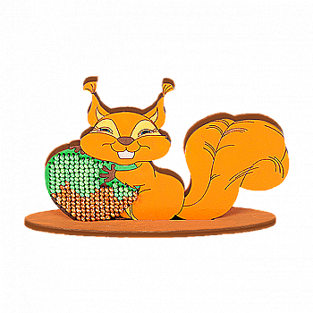 Набор для вышивания бисером по дереву "Белка с орехом", FLK-023