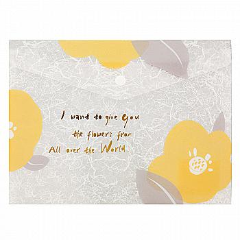 Папка на кнопці А5+, Fleur, гірчична, 1496-12