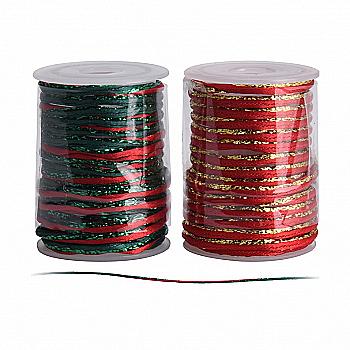 Стрічка декоративна органза 2 м, червона з золотом/бордо (2 кольори в асорт.), XX1852000