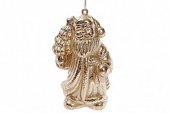 Прикраса ялинкова "Санта" 8 см, шампань, 182-892 Прикраса ялинкова "Санта" 8 см, шампань, 182-892