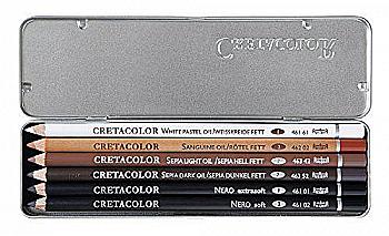 Набор масляных карандашей Oil Pencils, 6 шт, Металл. коробка, Cretacolor