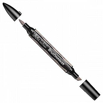 Маркер двухсторонний Brushmarker, Серый тёплый 2, 0204133 W&N Маркер двухсторонний Brushmarker, Серый тёплый 2, 0204133 W&N