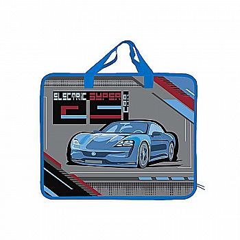 Тека пластикова з текстильними ручками Kidis, Electric super car, 13085 Тека пластикова з текстильними ручками Kidis, Electric super car, 13085