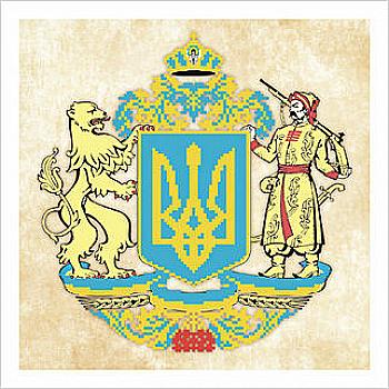 Схема д/вишивання бісером 25*25 см "Герб" Т-0369 на авторській канві ТМ "ВДВ"