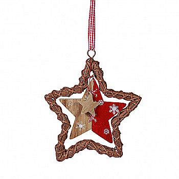 Декор на двері Зірка червона МДФ 30*18см, 106791 Декор на двері Зірка червона МДФ 30*18см, 106791