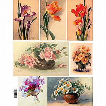 Декупажна карта 29,5*42 Квіти