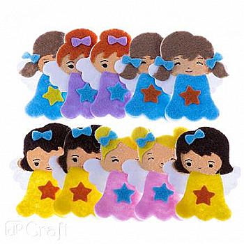 Наліпки 3D з фетру - Янголи (10 шт.), KSFI-071 DpCraft Наліпки 3D з фетру - Янголи (10 шт.), KSFI-071 DpCraft