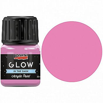 Краска акриловая для декора "Glow in the dark", розовый, 30 мл, Pentart Краска акриловая для декора "Glow in the dark", розовый, 30 мл, Pentart
