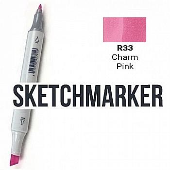 Маркер SKETCHMARKER, 2 пера: долото и тонкое, Charm Pink - Очаровательный розовый, SM-R33 Маркер SKETCHMARKER, 2 пера: долото и тонкое, Charm Pink - Очаровательный розовый, SM-R33