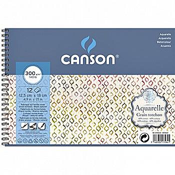 Альбом для акварели "Moyen" 12,5*18 см, 12 л. 300 г, спираль, CON-400106431R Canson Альбом для акварели "Moyen" 12,5*18 см, 12 л. 300 г, спираль, CON-400106431R Canson