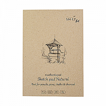 Блокнот-склейка для эскизов А5 Authentic, 100 л. (100 г/м2), натуральный цвет, Smiltainis Блокнот-склейка для эскизов А5 Authentic, 100 л. (100 г/м2), натуральный цвет, Smiltainis