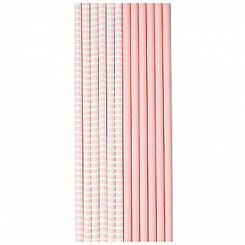 Трубочки для коктейлю пастель рожева, 12 од., 1502-4903