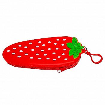 Пенал косметичка силіконовий, "Полуничка", 19*9,5 см, 13071