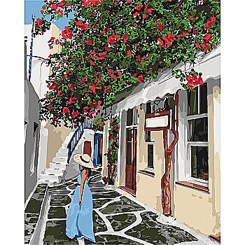 Картина по номерам 40*50 см Сельский пейзаж "Уютными улочками", КН2263 Картина по номерам 40*50 см Сельский пейзаж "Уютными улочками", КН2263