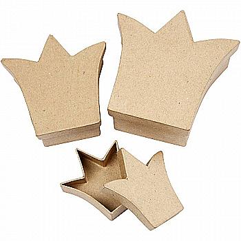 Коробка з пап`є-маше для подарунків Корона середня, 26737 Коробка з пап`є-маше для подарунків Корона середня, 26737