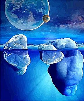 Набір для розпису по номерах 40*50 см "Зазирни в океан", 10519-AC