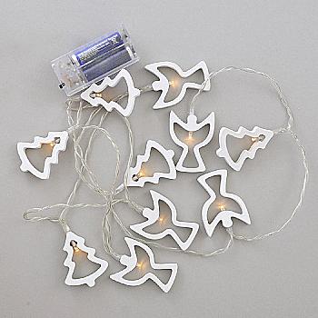 Гірлянда дерев`яна "Янгол та ялинка", 973385