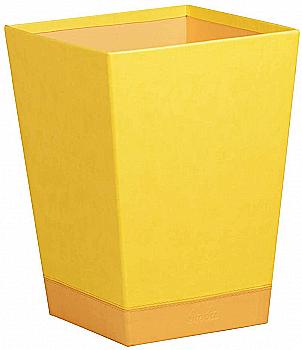 Кошик для сміття Rhodiarama 24*24*32 см, обробка штучною шкірою, жовтий, 318926C