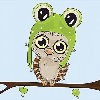 Полотно на картоні з контуром "Совеня" 20*20, бавовна, акрил, Rosa Start Полотно на картоні з контуром "Совеня" 20*20, бавовна, акрил, Rosa Start