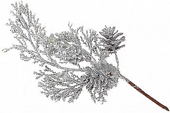 Гілка декоративна 20 см, срібло, 839-207