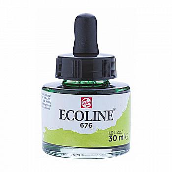 Краска акварельная жидкая Ecoline, (676), Травяная зеленая, 30 мл, Royal Talens Краска акварельная жидкая Ecoline, (676), Травяная зеленая, 30 мл, Royal Talens