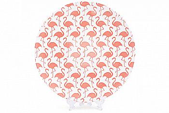 Тарілка фарфорова "Рожевий фламінго" 21.5 см, 945-214